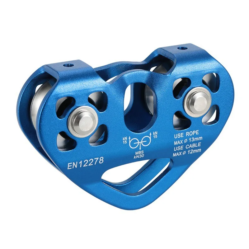 Outdoor climbing love double axis double pulley high altitude cable car ropeway fast climb bearing pulley