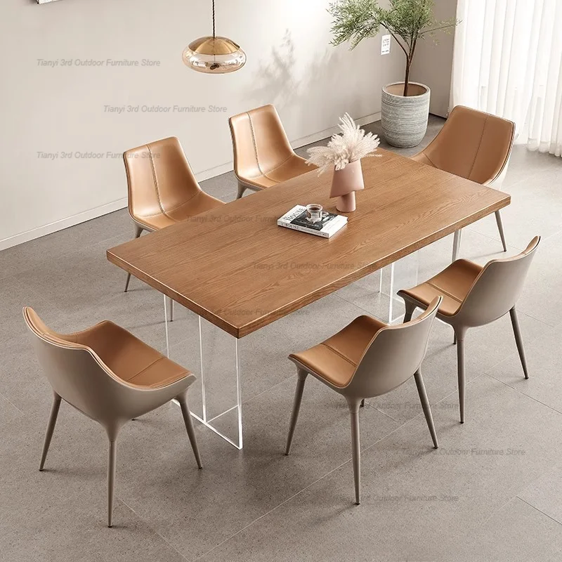 Japanese Coffee Dining Tables Wooden Kitchen Acrylic Living Room Dining Tables Nordic Dinette Home Furniture Mesa Comedor LLDT