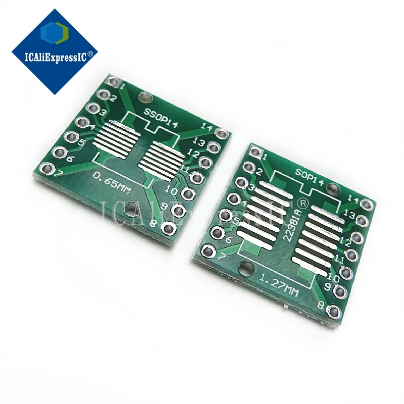 10pcs/lot TSSOP14 SSOP14 SOP14 to DIP14 Transfer Board DIP Pin Board Pitch Adapter In Stock