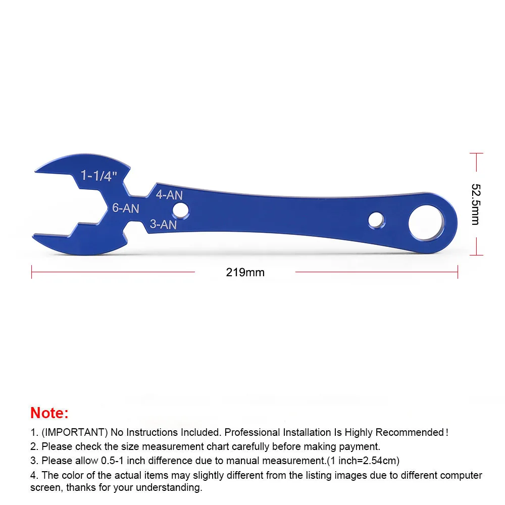 AN Aluminum Wrench Hose Fitting Tool AN3 AN4 AN6 and 1-1/4 Aluminum Spanner  BX102418