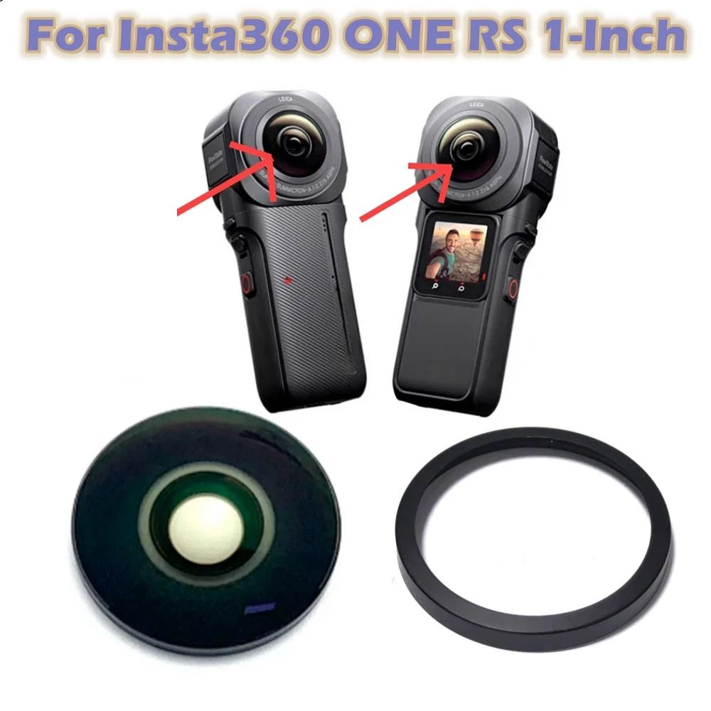 100% New Original Lens Glass with ring Optical Fish Eye Repair Parts For Insta360 ONE RS 1-Inch Action Camera Replacement