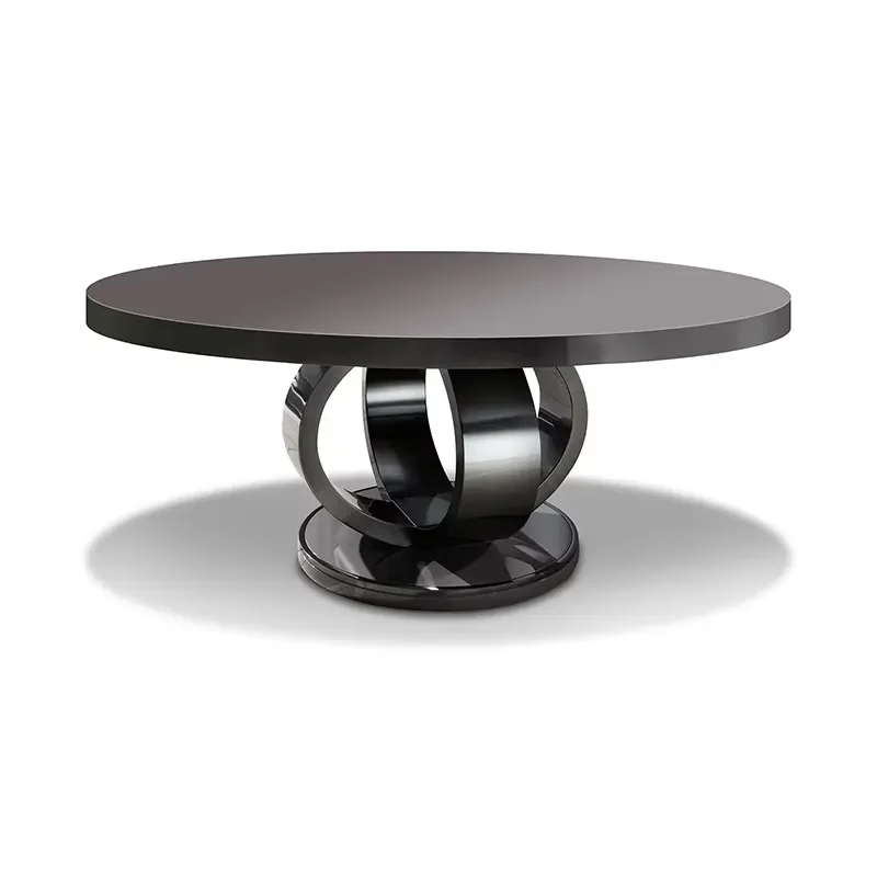 #High End Stainless Steel Dining Room Furniture Italian Style Marble Round Super Modern Dinning Table