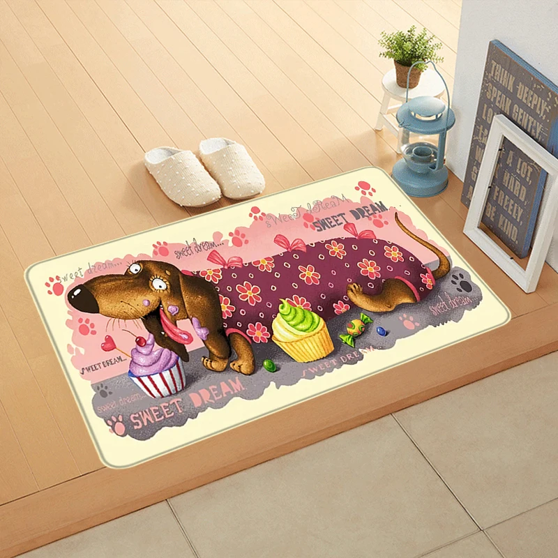 House Entrance Doormat Sausage Dog Hallway Carpet Dachshund Living Room Rugs Foot Carpets Pet Rug Floor Mats Non-slip Home Decor