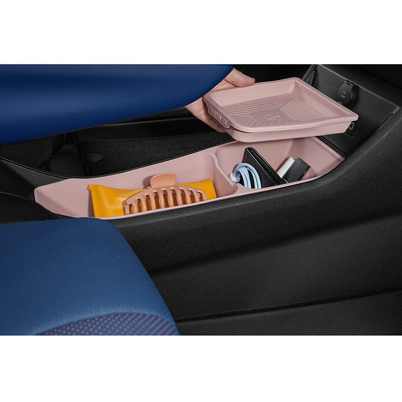 For BYD Seagull Dolphin Mini ATTO 1 2023+ Storage Box Lower Center Console Armrest Silicone Organizer Interior Car Accessories