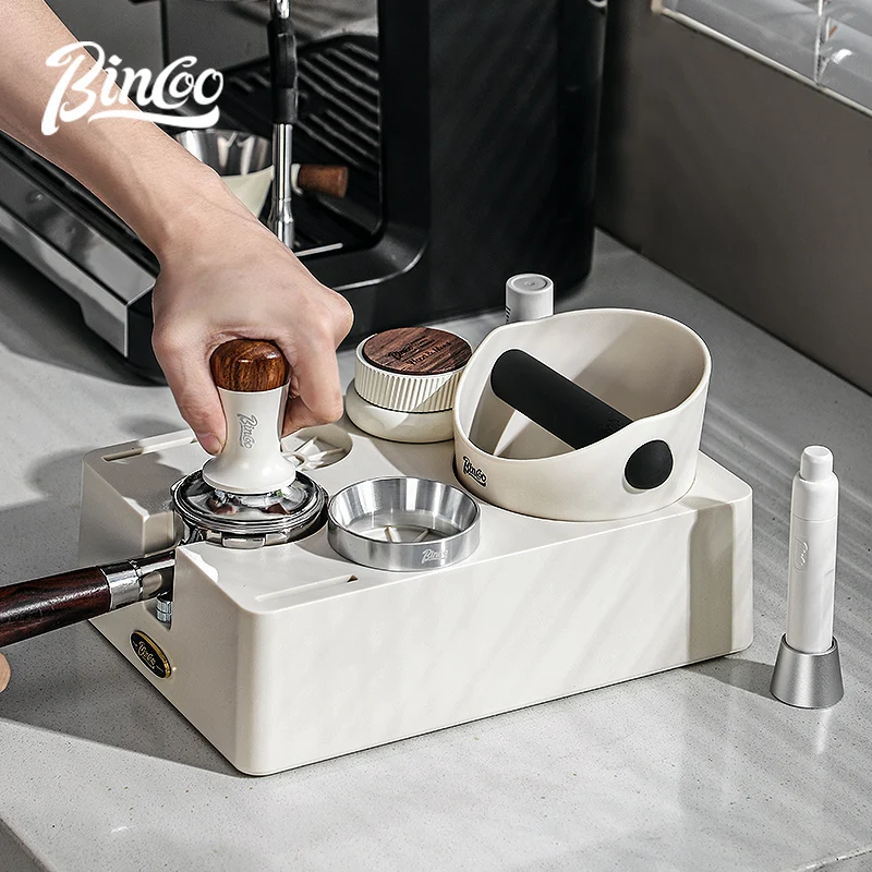 Bincoo Coffee Pressing Base Dregs Bucket Integrated Powder Distributor Pressing Powder Hammer Handle Utensil Storage Combination