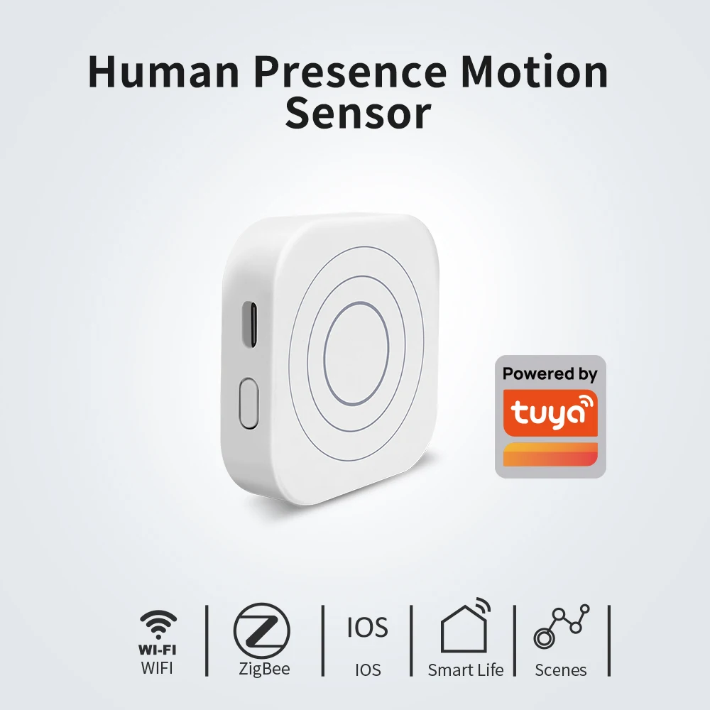 

Tuya ZigBee/Wi-Fi умный датчик присутствия человека и обнаружение, расстояние 120 градусов, 6 м для домашней безопасности, поддержка Smart Life