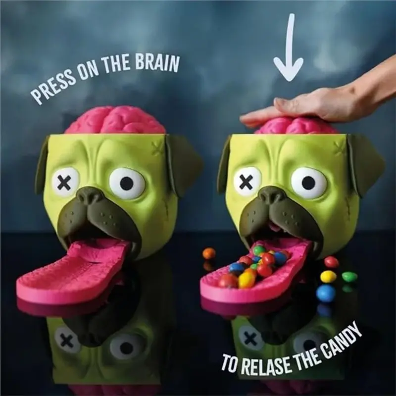 Zombie Pug Candy Dispenser - Spooky Party Candy Machine Gift