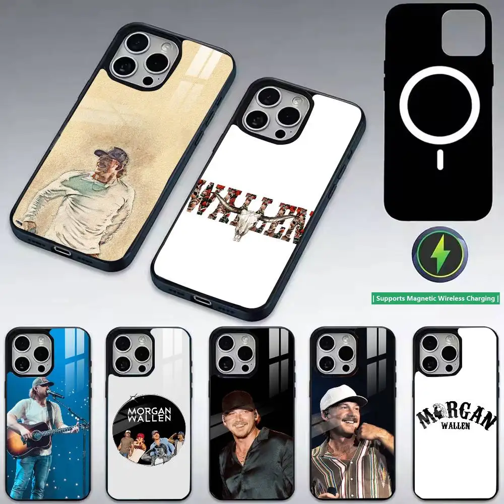 M-Morgan W-Wallen Phone Case For iPhone17,16,15,14,13,12,11 Plus,Pro Allows magnetic wireless charging