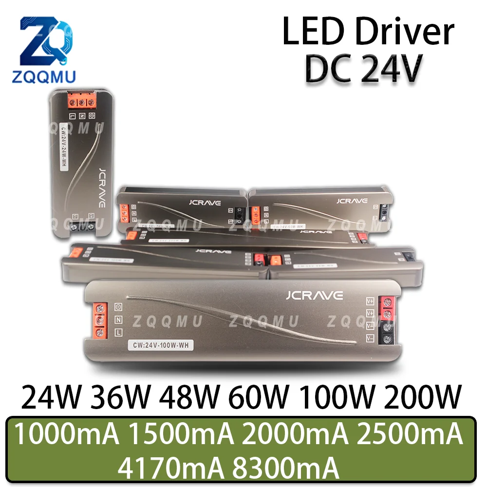 LED Transformer 24V DC Constant Voltage Power Supply AC110-265V 24W 36W 48W 60W 100W 200W Ultra Slim Driver for LED Strip Light