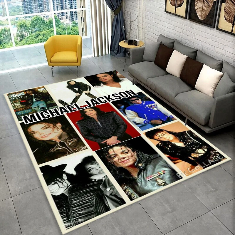 King of Pop Star MJ Michael Jackson Carpet Rug for Bedroom Living Room Sofa Doormat Home Decor,Kid Game Area Rug Non-slip gift