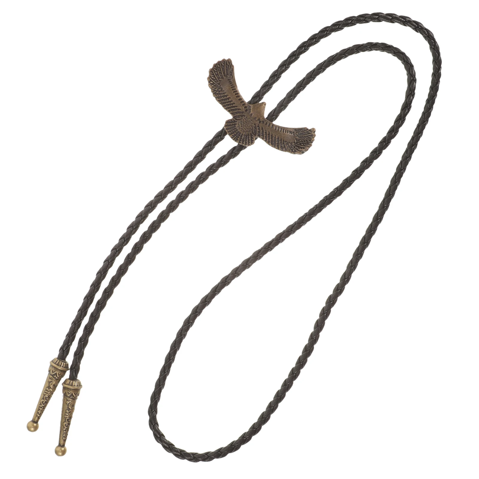 

Chain Metal Adjustable Bolo Tie Men Necklaces Eagle Decor Rope Western Style Retro Necklace