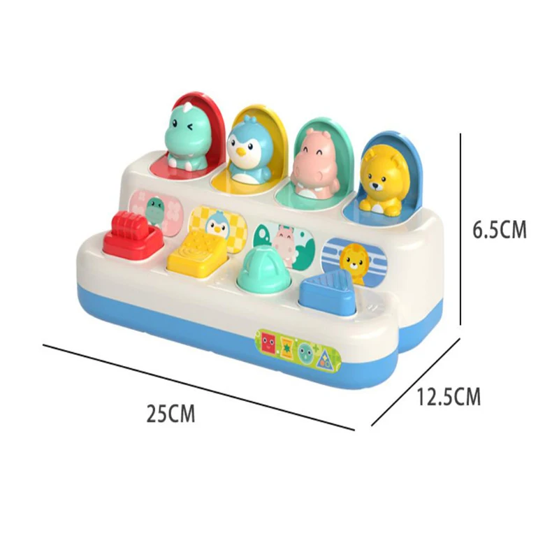 Baby Toys 6 to 12 Months Interactive Pop Up Animals Cause and Effect Toy Switch Box Baby Montessori Early Learning Develop Games