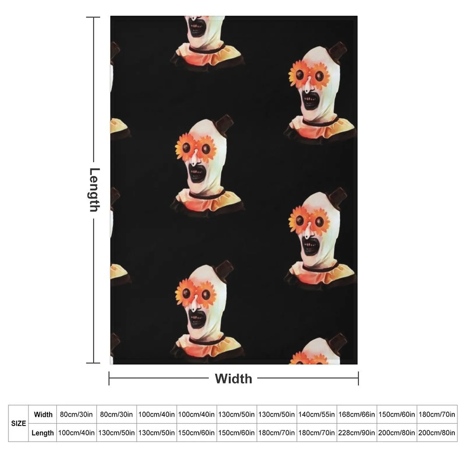 Art the Clown the creepy withe flower glasses Throw Blanket Beach Winter beds Nap Decorative Sofas Blankets