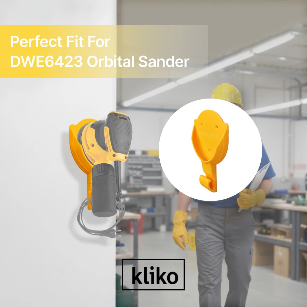 Wall Mount Orbital Sander Holder Compatible with Dewalt DWE6423 Storage Bracket Garage Workshop Power Tool Accessories