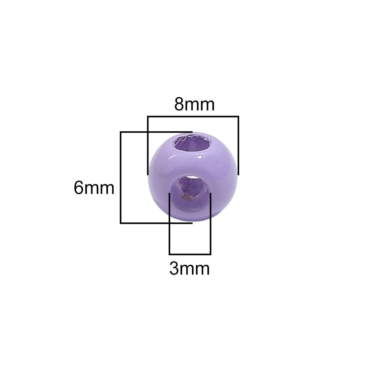 50Pcs 8×6mm Acrylic Four-Way Hole Small Beads Solid Color Loose Beaded For Jewelry Making Handmade DIY Bracelets Necklaces