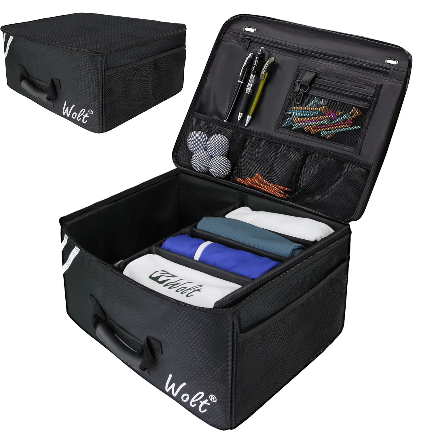 WOLT | Golf Trunk Organizer-Collapsible & Foldable Golf Travel Bag, Waterproof Car Golf Locker with Separate Compartment,Durable