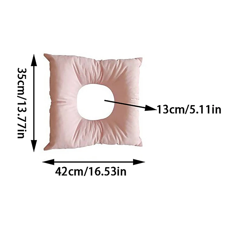 구멍이 있는 얼굴 아래 마사지 베개, 스퀘어 백 넥 레스트 스파 침대 테이블 쿠션, 세탁 가능한 재사용 가능한 부드러운 코튼 패드, 1 개
