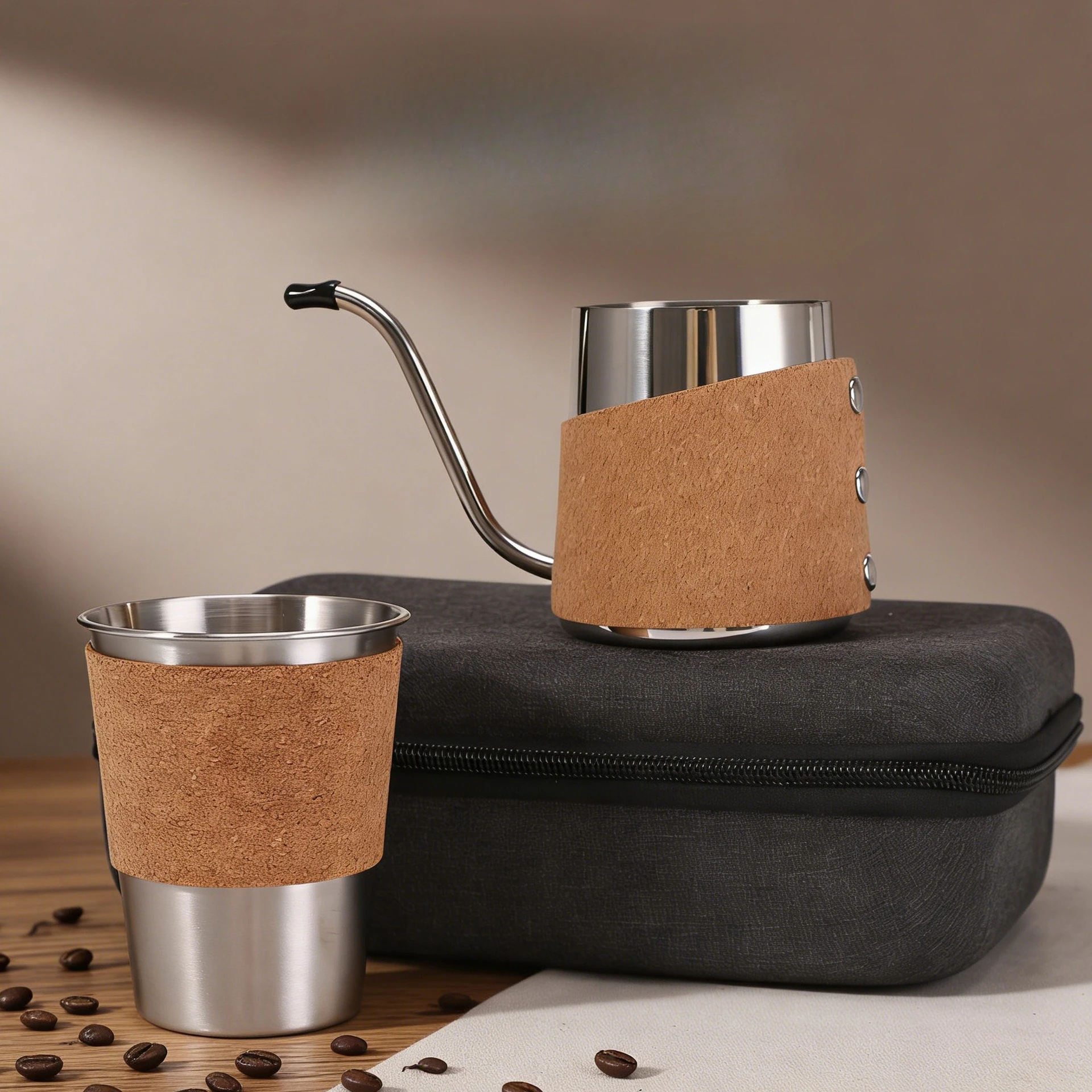 Outdoor Travel Coffee Gift Kit Hand Crank Milling Tool Pour Over Moka Pot Portable Brewing Set