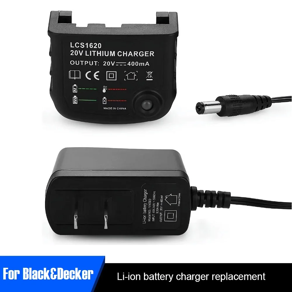 Hot Li-ion Battery Charger For Black&Decker 10.8V 14.4V 18V 20V Serise LBXR20 LB20 Electric Drill Screwdriver Tool Accessory