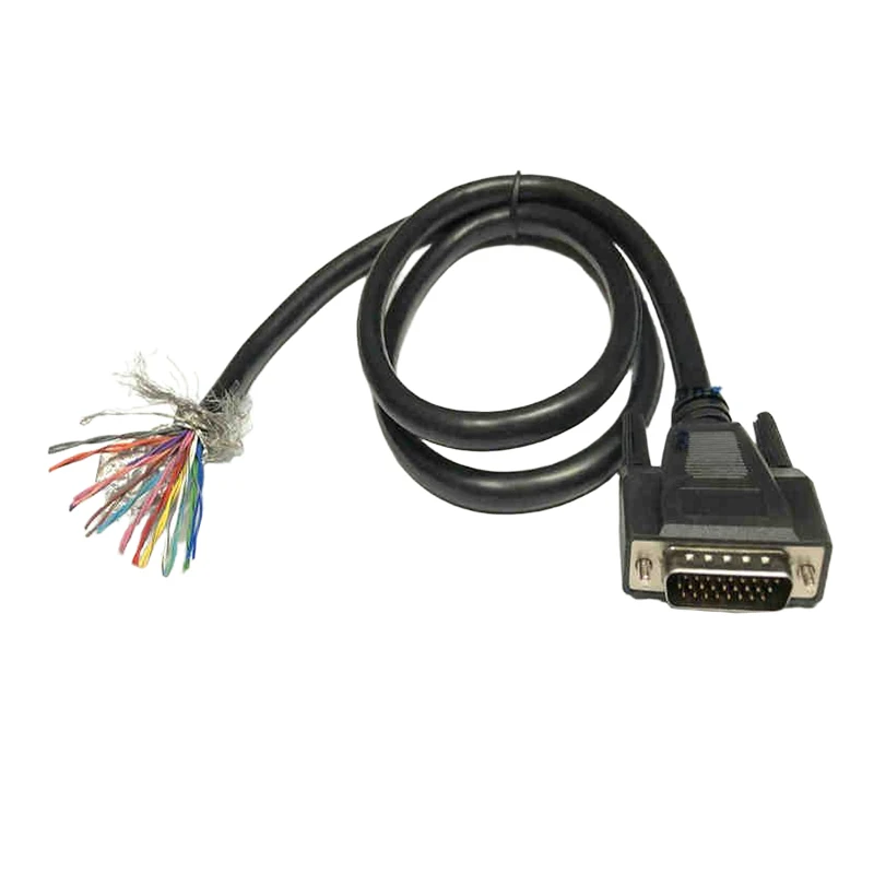 Copper DB26 Pin Single Head Cable 26 Pin/Hole Shield Data Cord Industry Grade 28AWG Male/Female 3-Row HD26 Core Connection Line