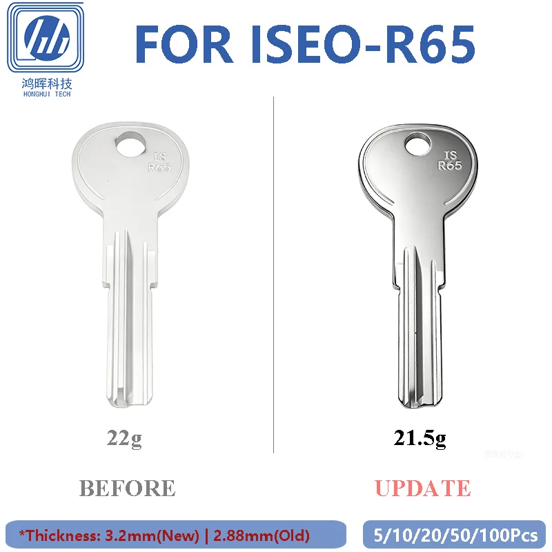 5/10/50 Pcs Hi-Rel  ISEO-R65 Copper Blank Key for Home House Door Luggage Suitcase Password Locks Locksmith Tool New Update