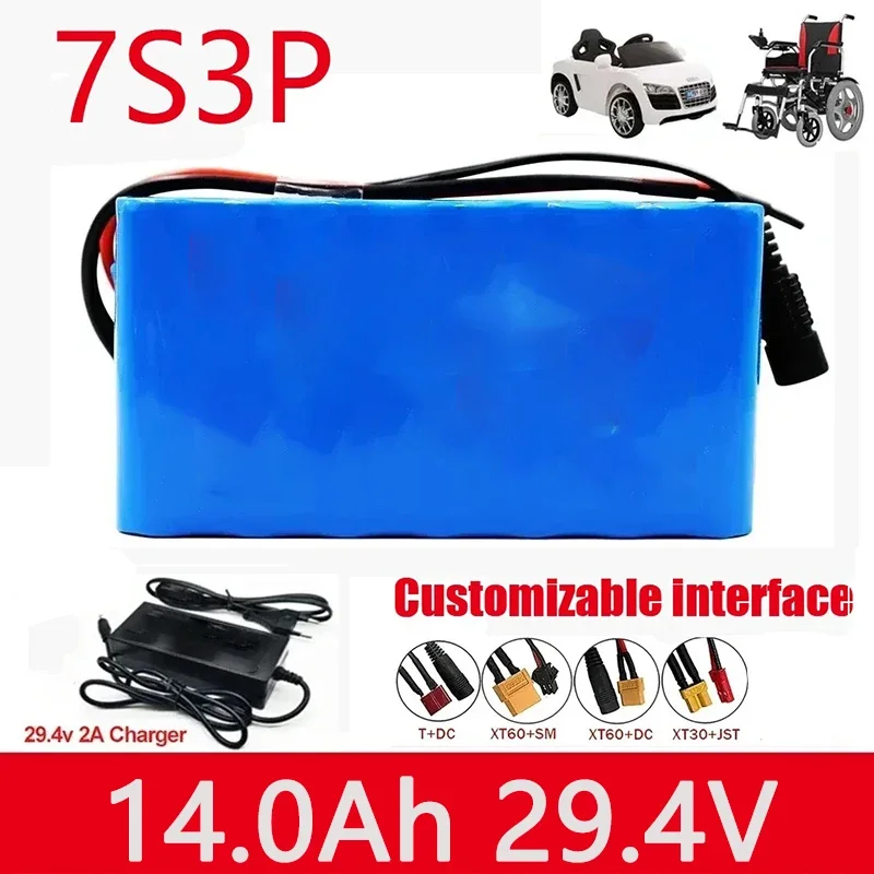 

29.4V 14000mAh 7S3P 18650 Lithium Battery 29.4V Lithium Wheelchair Battery 7s3p Battery Pack for Electric Bicycle