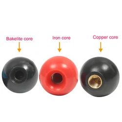 Red Black Copper Core/Bakelite Core/Iron Core Ball Lever Knob Machine Tool Replacement Round Handle M4 M5 M6 M8 M10 M12