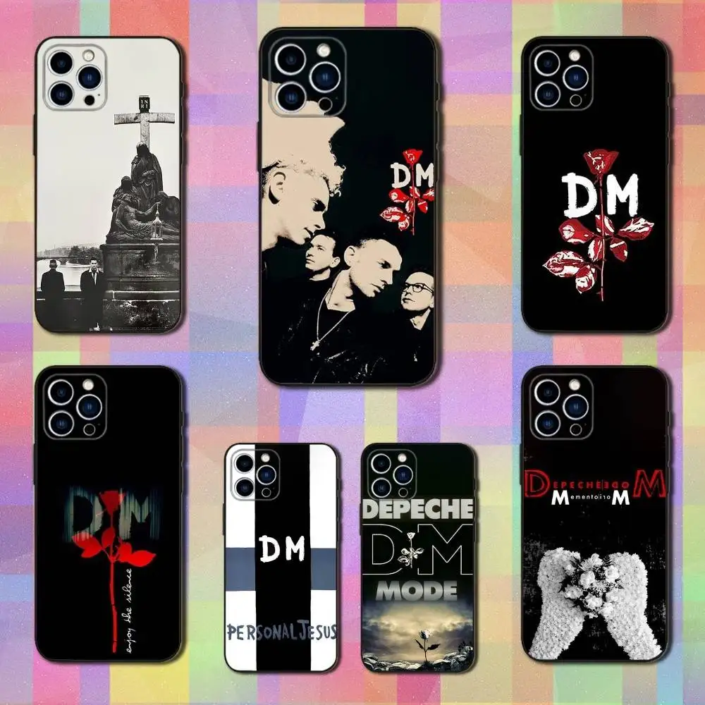 

Hot D-Depeche M-Mode Band Phone Case For iPhone 16,15,14,13,12,11 Plus,Pro Max,XS,X,XR,SE,Mini,8,7,Soft Silicone Black Cover