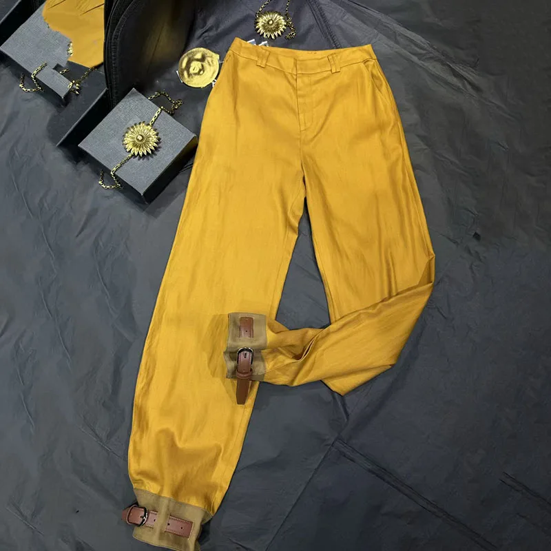 Women's High-Waisted Wide-Leg Pants, Color-Blocked Straight-Leg Pants, High-Quality Versatile Straight-Leg Pants, 2026, New y2k
