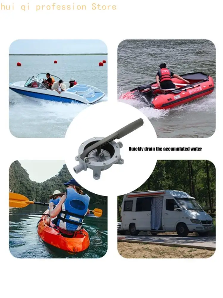 Motorhome Service 720GPH Manual Transfer Pump Hand Operated Diaphragm with Round Pump Housing Two Hose Ends and EPDM Sealing