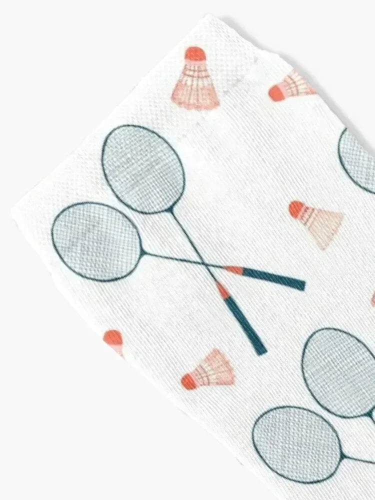 Let's Play Badminton - sweet illustration in blue & red Socks shoes designer Socks Male Women's