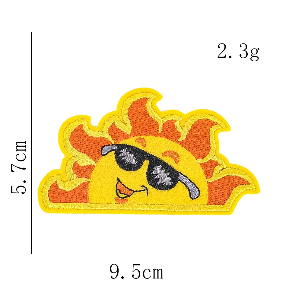 Böhmische, niedliche Sommer-Sonnenblumen- und Sonnen-Stickapplikationen zum Aufbügeln/Aufnähen für T-Shirts, Jeans, Jacken, Rucksäcke, Hüte, Deko-Geschenk – Detail 4