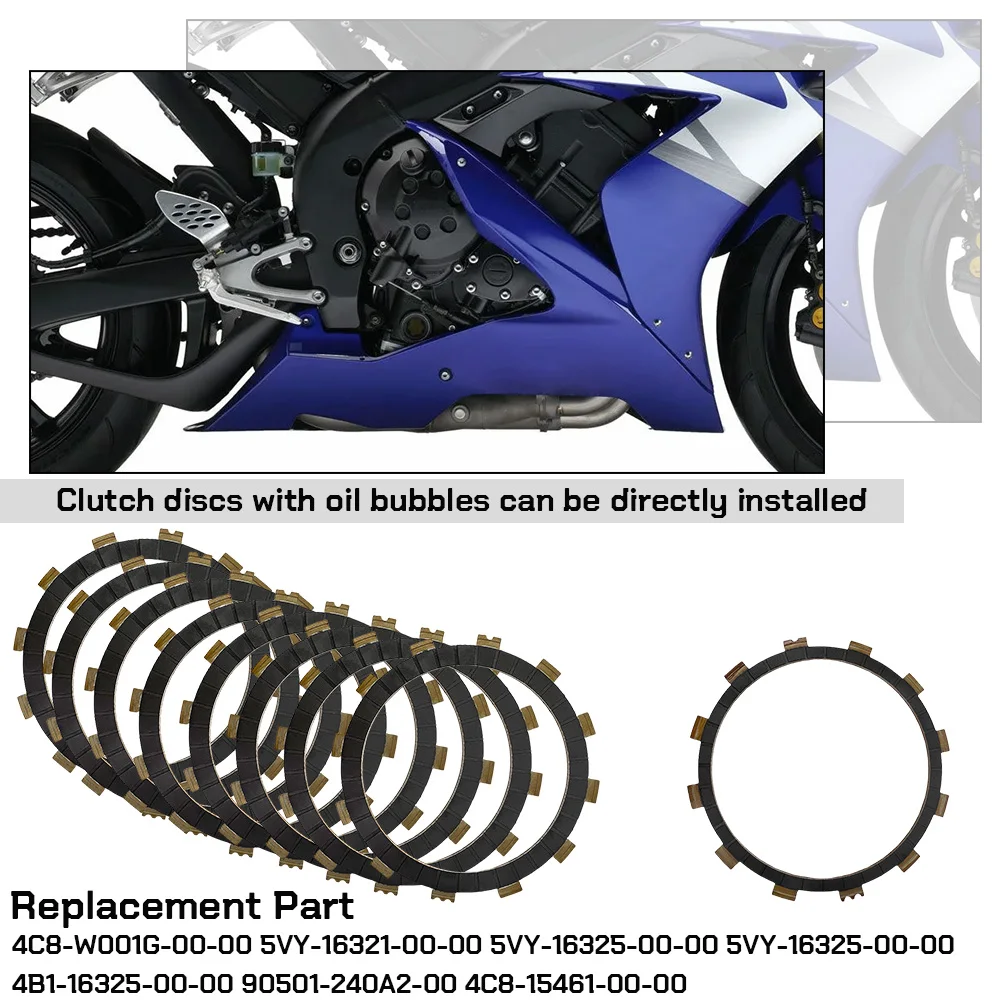 Clutch Kit Heavy Duty Springs & Cover Gasket For Yamaha R1 YZFR1 YZF-R1 2006 2007 2008 4C8-W001G-00-00