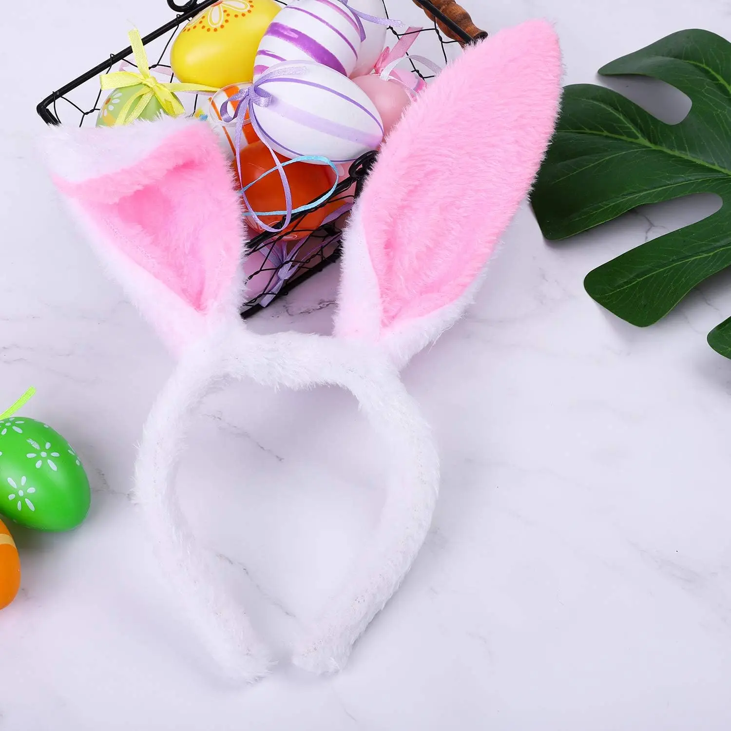 Bunny Headband Easter Rabbit Ears Hairbands Plush Bunny Headband for Easter Cosplay Costum Party Stage Performance