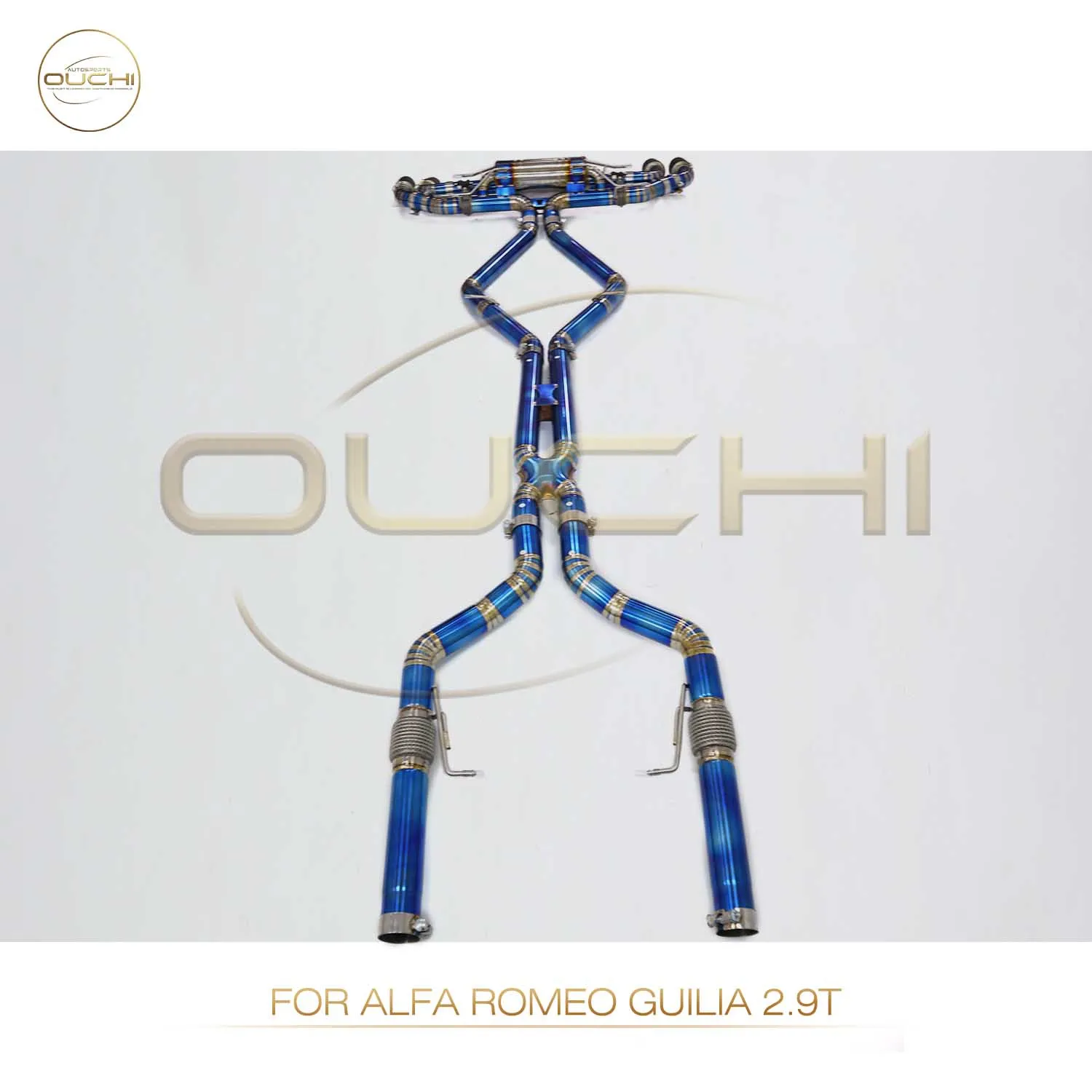 High Performance Catback for Alfa Romeo Guilia 2.9T OUCHI Titanium alloy Exhaust System with valve tips