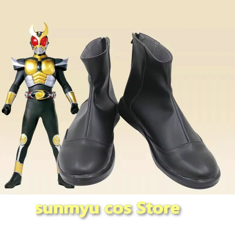kamen-agito-cosplay-shoes-custom-size-black-boots