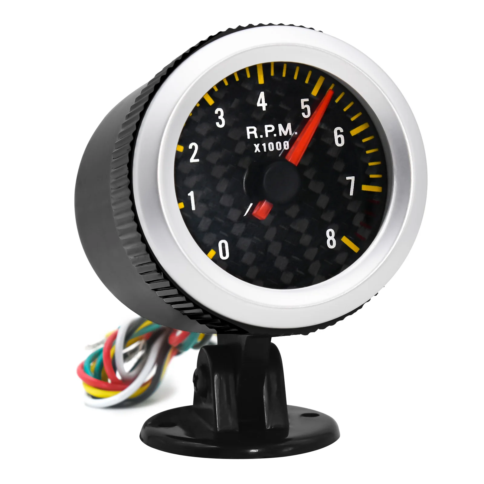 0~8000 RPM 52mm Tachometer with Red Backlight Tacho Gauge+Holder for Universal Gasoline Enginee 4/6/8 Cylinder Racing Car 12V