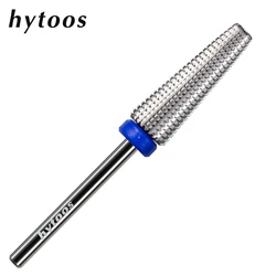 HYTOOS 20mm Long 5 in 1 Nail Drill Bit Tapered Carbide Drill Bits for Nails Removal Nails Gel Electric Drills Nails Accessories