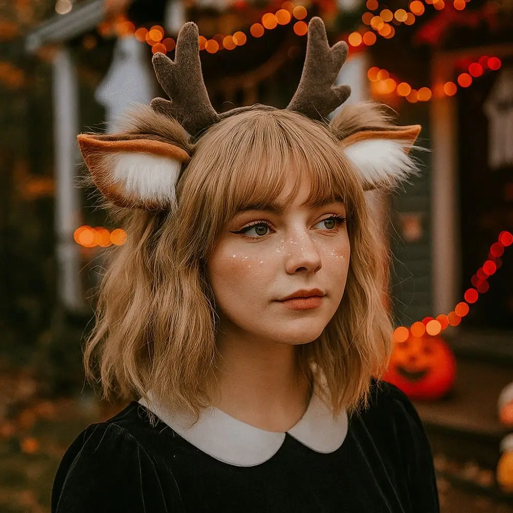 

Lolita Deer Ears Reindeer Antler Headband Cute Party Headpiece Head Hoop Festival Decorations Headwear Cosplay Party