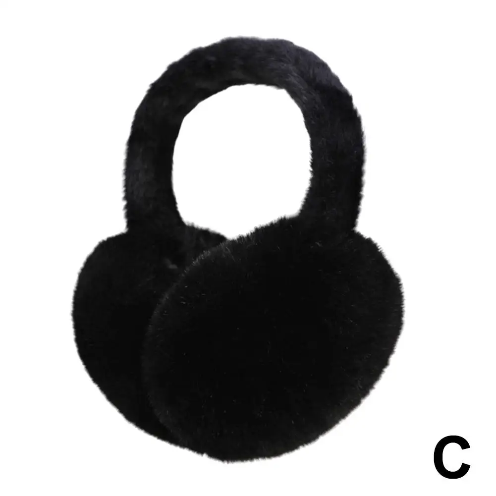 1PC Solid Color Soft Plush Ear Warmer Winter Warm Earmuffs Earflap Cover Fashion Protection Ear Ear-Muffs Folding Outdoor C O2Z5