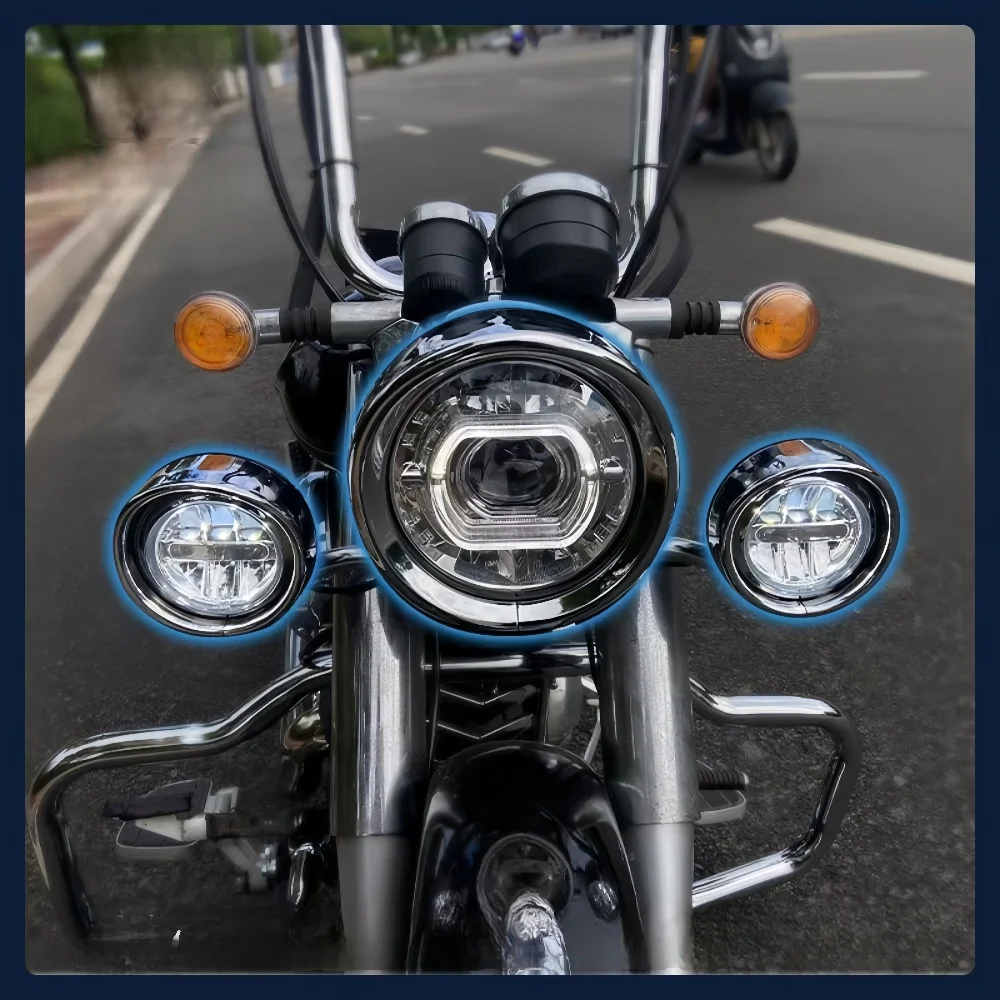 Suitable for 7/4.5-Inch Motorcycle with Hat Brim Lifan V16/Plus Headlight Protection Cover