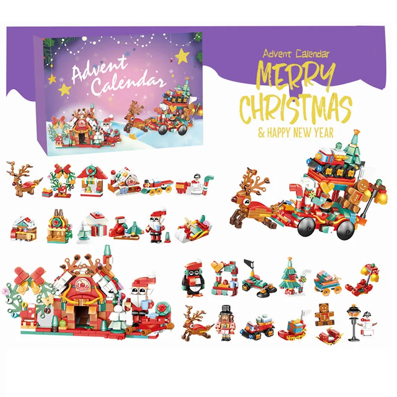 

Christmas Calendar Toy Countdown Calendar Kit Advent Calendar Include Insects Car Santa Surprise Gifts for Child&Fans Decor