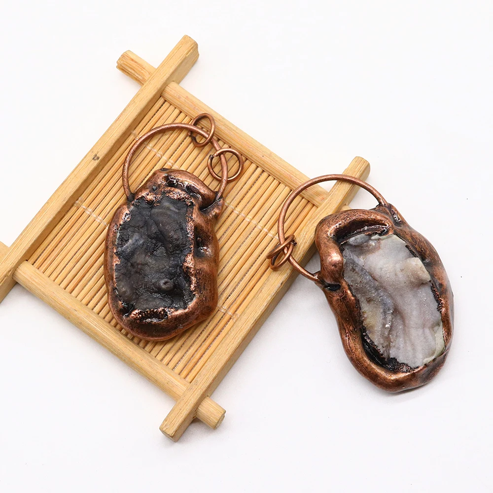 

Fashion Natural Stone Necklace Pendants Quartz Agates Handmade Charms for DIY Jewelry Vintage Necklace Crafts Accessories Gifts