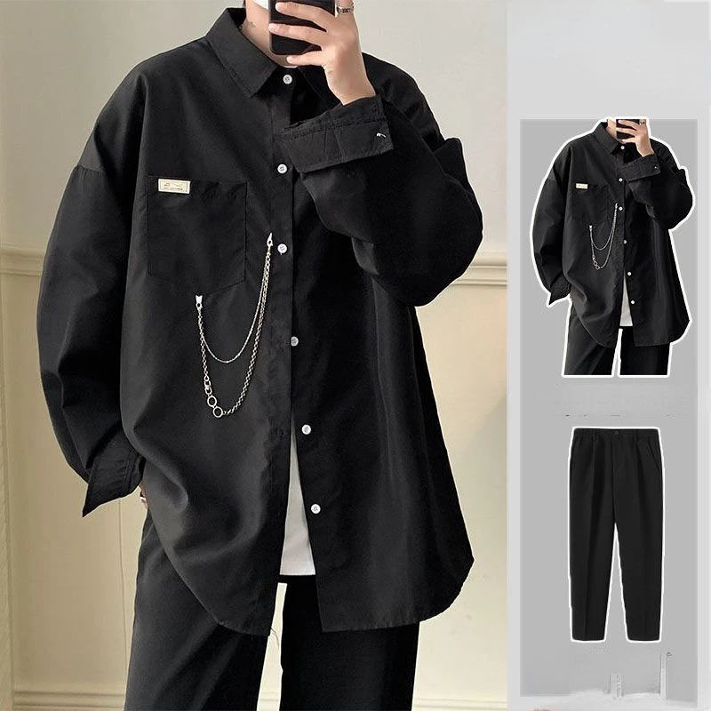 

Mens Shirts and Pants Suit Summer Cotton Linen 2 Piece Set Large Sweatwear Chinese Style Clothes Men Suits Spring 2023 V58