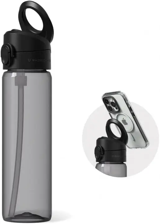 

Магнитная бутылка AquaStand 27 унций, соломенная крышка Tritan, ручка MagSafe, герметичная, легкая – классический черный