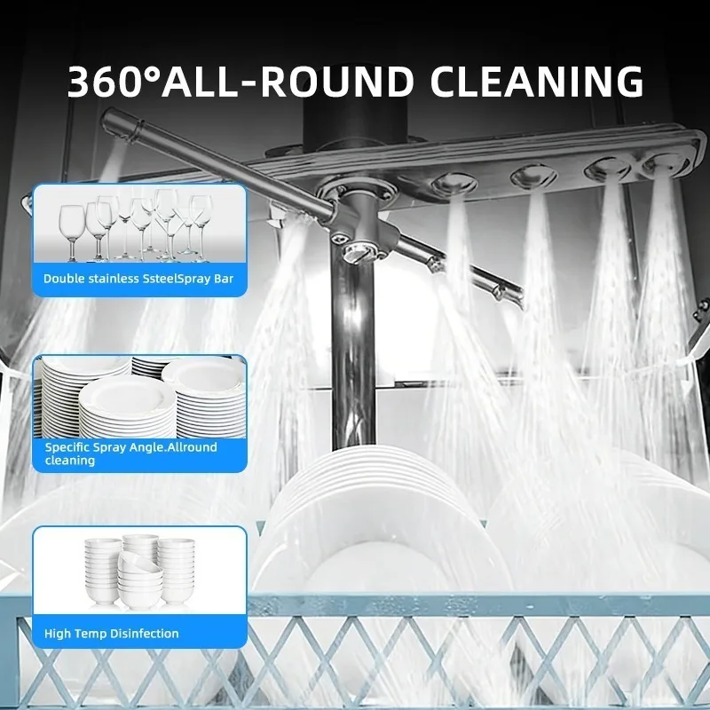 Undercounter Dishwasher, Stainless Steel, Electric, Automatic, Built-in, Energy Star, High-Temperature, Commercial Grade