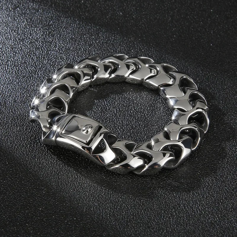 

High Polished Arrow Shaped Bracelet Men 22cm Stainless Steel Bike Chain Bilezik Boho Male Jewellry Accessories