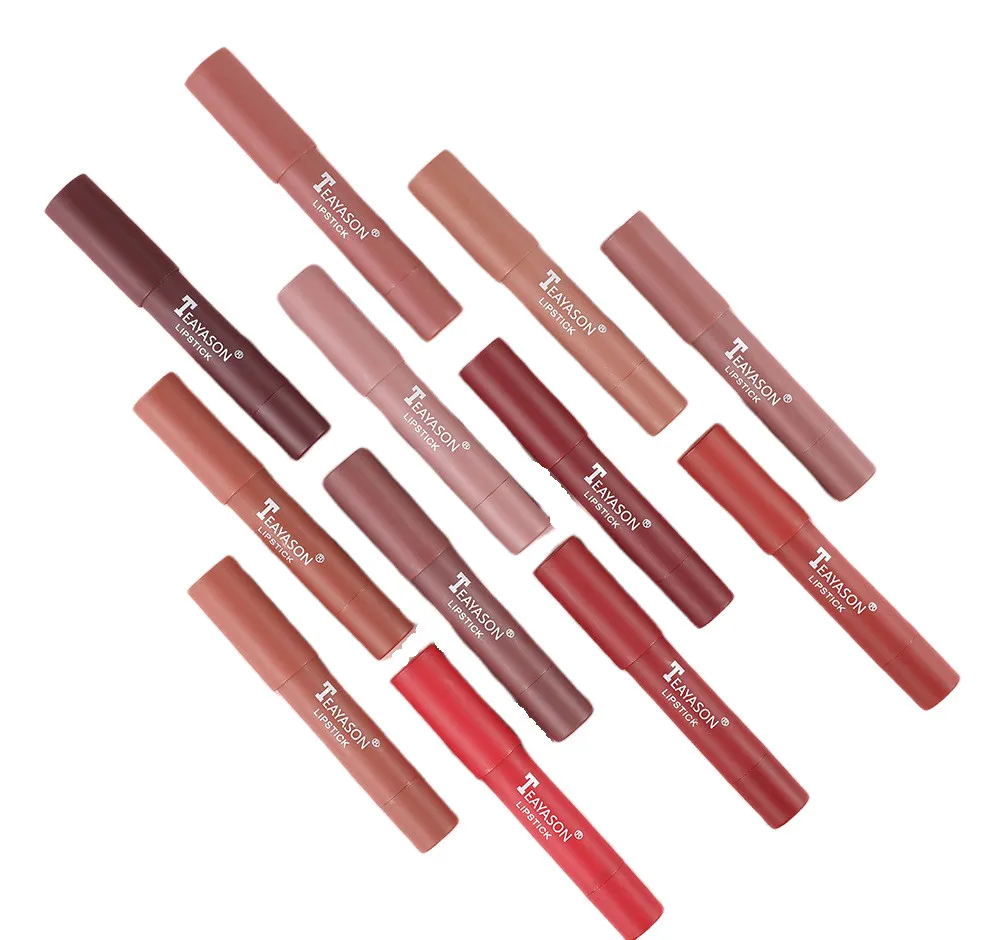 12 cores Lipstick Lápis Lip Liner Velvet Matte Impermeável Long Lasting Smudge Proof Lip Pen para lábios Maquiagem Cosméticos