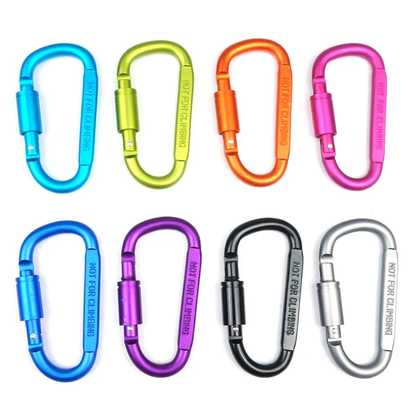 1PCS Aluminium Alloy Colorful Carabiners Safety Buckles Outdoor Sports Keychain Climbing Button  Camping Hiking Key Hooks #8