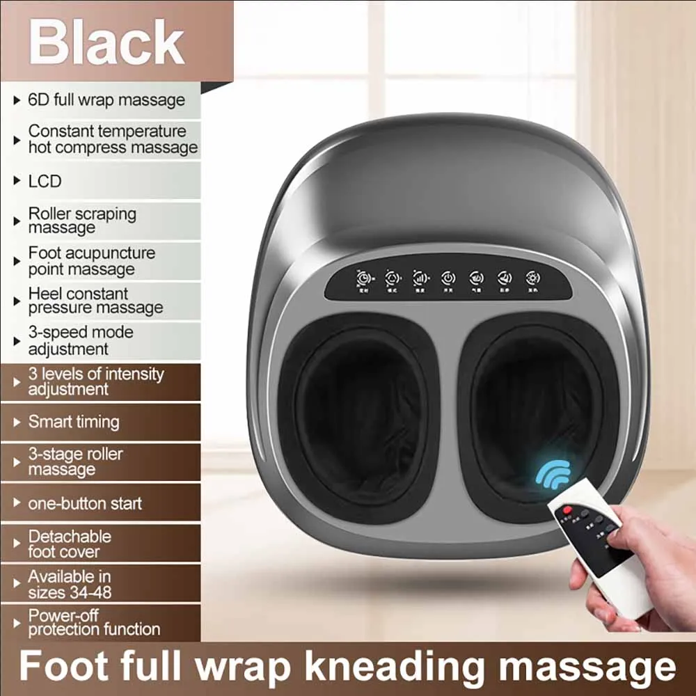 6D Electric Antistress Foot Massage Vibrator Kneading Air Pressure Foot Care Machine Heating Therapy Health Care Feet Massager